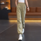Pantalones de trabajo de Dingyuan Green American para mujeres Pantalones delgados de patas rectas de verano 2025 Nuevo cintura alta en la pierna ancha de la pierna ancha de secado rápido 9929 ladrillo rojo [estilo de verano] 2xl /30 [125-135Jin [Jin iguala 0.5 kg]]