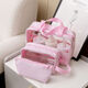Fantasy PU splicing cosmetic bag PVC transparent waterproof toiletry bag travel portable handbag large capacity bath storage transparent large size