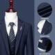 
TPZBWG high-end brand striped suit suit suit set for men 2025 new business casual groom wedding three-piece set Navy blue two-piece set M