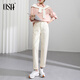 OSA White Straight Jeans für Frauen im Frühling und Herbst 2025 Neue Hochverluste-Zigarettenhosen von Slimming Daddy