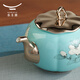 Lady Yongfengyuan (auratic) porcelain hand-painted blue 12-head/15-head ceramic teapot, lid, bowl, tea set, hand-painted high-end gift box packaging, 12 heads, 4 persons