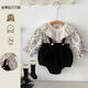 Wujiang Miaopin Baby Autumn Clothes for Girls, Autumn Floral Tops, Overalls, Bags, Sweet and Fashionable Romper Suits, Doll Collar Floral Tops + Overalls, Flower Pants, 66cm 66cm* Approximately 1-4 months, 10-14 Jin Jin is equal to 0.5 kg