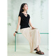 Three Color [Yuying Streamlight] 2025 Summer New Chinese Slit Satin Skirt Long Skirt Cool C Beige S