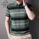 
Classic car summer short-sleeved T-shirt for men middle-aged lapel striped polo shirt business casual half-sleeved T-shirt dad outfit YY-DT1381 coffee M 48__[100-125Jin[Jin equals about 0.5 kg]]