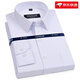 Store phare de Yager Store à manches longues à manches longues printemps et automne 2025 Nouvelle entreprise sans fer Casual Professional Usure formel blanc 6625 [Blue étroite] Taille 41 Taille 145jin [Jin est égal à 0,5 kg] -160jin [Jin est égal à 0,5 kg]