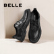 Belle commuter business shoes men's cow leather comfortable work shoes casual leather shoes A1923AM5 black-lace-up style 39