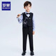 Romon children's suit boys' dress new Chinese style host performance suit black 140