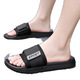 QLTQZQ Flip-flops for men's summer home flat black large size 47 slippers outdoor beach leisure anti-slip sandals 9734 black (sent in the same sequence) 40-41