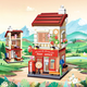 Building blocks Chinese toys children's puzzle assembly street scene house boy plugging model building puzzle gifts 4 Nordic towns (1098 particles)