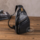 Walker Shop мужская нагрудная сумка первого слоя из воловьей кожи на плечо через плечо нагрудная сумка первого слоя из воловьей кожи повседневный модный спортивный маленький рюкзак черный