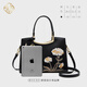 
ZOOLER Bag Women's 2025 New Chinese Style Embroidery Women's Bag Genuine Leather Light Luxury Women's Bag Birthday Gift [Ink Dye Black] Charming Chinese Style Embroidery