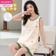 Modal with chest pad integrated vest pajamas for women, summer comfortable cotton sleeveless large size home clothing for summer thin style, can be worn out for outer suit vest suit [with chest pad] F9853 M women, recommended 80-100 Jin [Jin equals 0.5 kg]