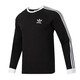 阿迪达斯（adidas）三叶草男装上衣 2025夏季新款时尚三条纹黑白圆领休闲长袖T恤衫 IA4877 L