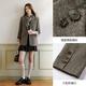 Xiangying old money style coffee suit jacket for women 2026 spring new style wool single-breasted commuter shoulder suit coffee color M 160/84A/95-110Jin Jin is equal to 0.5 kg