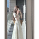 Diejiaonuo robe Summer 2025 Nouveaux vêtements pour femmes Style coréen pur désir Summer Beautiful blanc moon clair super belle robe abricot s