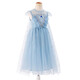 Mishide (Mishide) Prinzessin Aisa Kleid 3-6 Jahre altes Sommer-Stil Girls Kleid Kleid Sommer Neues kleines Mädchen gefrorener Ai New Style Ice und Snow Blue + Spitze Diamantkrone 110 cm