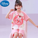 Disney children's pajamas pure cotton short-sleeved summer thin beaver loppy cartoon little girl home suit 6627# dinosaur 170 size 10 height (110-120cm)
