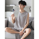 Yalu Modal Men's Pajamas Summer de verano 2024 Nuevo set de ropa de seda de seda de hielo de color grande de manga corta y ropa de ropa para el hogar de otoño nshzy-12026 L (adecuado para el peso de 100-130 Jin [Jin equivale a 0.5 kg])