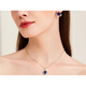 DL 1998 Fat Dong Lai Quality Tanzanite Pendant Silver Blue Tanzanite Necklace Women's Classic Clavicle Cylinder Birthday Silver Necklace + Gift Box