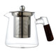 New glass teapot household teapot high temperature resistant solid wood side handle floral teapot boiling water teapot tea set set leisurely time teapot 500ml single pot