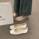 
Lekali light mouth soft sole single shoes for women 2025 new pleated design ballet shoes French beautiful bow evening shoes off white about 3cm 38