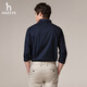 HAZZYS Men's Autumn Youth Cloth Commuting Shirt Solid Color Simple Long Sleeve Shirt Men ASCZK1BCK02 Navy Blue NV XL (180/100A 50)