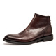 Botas de hombres de Chelsea Tykt Otoño e Botas de invierno Hombres [Top Cayer Cow Wide] Botas cortas de cuero caliente Botas Británicas Martin Men Negro 38