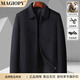 MAGIOPY luxury high-end brand men's short tweed jacket for men autumn and winter wool middle-aged business jacket woolen coat men gray XL