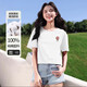 220克纯棉2025冰川蓝短袖t恤女夏季内搭t恤甜美学生上衣B701YL 1699白色 L