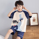 Modal children's pajamas boys summer 2025 new boy pure cotton short-sleeved cartoon medium-sized children's home clothes cotton set [Cotton] NT-691 165 S size Height 143-153 cm 65-85 Jin [Jin equals 0.5 kg]