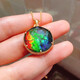 Junmin Canadian new other/other natural crystal/semi-precious stone necklace women's ammolite David satellite pendant