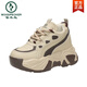 Woodpecker 10CM inner height increase dad shoes for women 2025 new super popular small thick-soled wedge casual sports shoes, milk coffee color, including inner height increase of 10CM 37, one size too small