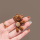 Songchuang Mengyu cute beckoning bear side clip exquisite and compact flocked hair clip bangs side broken hair duck bill clip one-word clip headdress beckoning bear duck bill clip