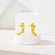 Chao Acer to Jane Bow Yellow 18K Gold Earrings Women's Gold Earrings for Workplace Commuting as a Birthday Gift for Girlfriend One Pair Contains Silicone Ear Plugs