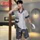 LangSha (LangSha) cool mulberry silk short-sleeved men's pajamas 2025 summer cartoon animation can be worn for boys' home clothes suits. Ice silk 6627 L (suggested height 170 and weight 100-