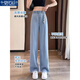 Modal thin jeans for women in summer 2025 new trendy high waist loose slimming ice silk drooping wide-leg pants light blue 728 M Recommended/95-105Jin[Jin equals 0.5 kg]