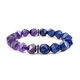 VZZS amethyst bracelet lapis lazuli guardian bracelet trendy brand high-end niche design male and female couples exquisite light luxury amethyst + blue stone hand circumference 14-15cm (female 1