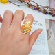 RSRDDY Old Phoenix Authentic Gold Ring for Women Opening Adjustable Fashionable Euro Coin Peony Flower Index Finger Ring Peony Flower Ring Same Style