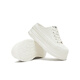 Tianmeiyi Canvas Schuhe lässige Schnüre-up-vielseitige Dick-Soled-Sneakers Damenschuhe 2025 Herbst neuer Stil Weiß 34