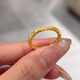 Luowei Baoge gold curly grass pattern couple rings, a pair of women's Bauhinia flower 999 pure gold 520 Valentine's Day gift for girlfriend, Bauhinia flower ring No. 19 ring about 1.2g