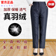 Jia'an middle-aged and elderly large size loose women's outer wear duck pants thickened warm cotton pants winter high-waisted duck pants for men and women women's black M recommended 90-105 Jin Jin equals 0.5 kg
