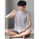 Yalu Modal Men's Pajamas Summer de verano 2024 Nuevo set de ropa de seda de seda de hielo de color grande de manga corta y ropa de ropa para el hogar de otoño nshzy-12026 L (adecuado para el peso de 100-130 Jin [Jin equivale a 0.5 kg])