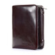Yunfan (YUNFAN) C brand wallet men's vertical top layer cow I leather zipper change position large capacity short leather wallet CLQ3881BF oil leather brown color