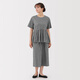Muji (Muji) Hilo de burbujas de mujeres Pantalones recortados de peso ligero para mujeres nuevos pantalones de pierna ancha suelta para mujeres Black revisadas L (165/70a)