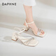 Daphne Silver High Heel Sandals for Women 2025 Summer Nuevas sandalias francesas de diamantes de imitación con temperamento de falda Sandalias de tacón alto para mujeres IMBRANTE DE SILVER [5.5 cm de espesor] ​​37
