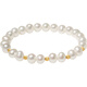 Saturday blessing yellow 18K gold pearl bracelet girl birthday gift, pearlescent color, about 16cm