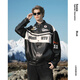 Bosie Boxi 2025 new autumn style letter contrast motorcycle pu leather jacket men's casual jacket jacket black and white M