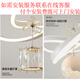 Dunjia restaurant chandelier 2025 new modern simple light luxury crystal lamp high-end bedroom chandelier Guangdong Zhongshan lamp 2099 white/A crystal cylindrical lampshade three-color dimming (no remote wall switch control)