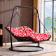 Chaise à bascule de Yusenyi, panier de suspension à double hamac, lit bleu, chaise swing extérieure, balcon, lit swing bleu suspendu pour adulte, chaise salon à bascule, blanc petit (A13821 Coussin de siège)