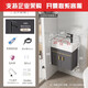 XMSJ Kleine Apartment-Wand-Waschbecken Badezimmer Waschbeckenschrank Kombination Mini Waschbecken Kleine Ultra-Narben-Keramik-Beckenschrank + Abfluss 1128 Platinum-4837cm